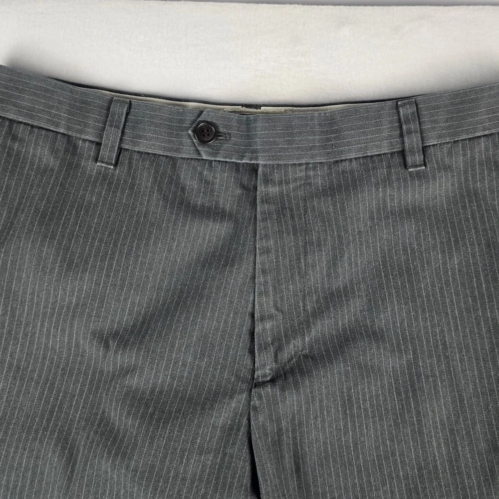 Dockers Pinstripe Dress Pants Men 36x32 Gray Straight Leg Business Casual Office